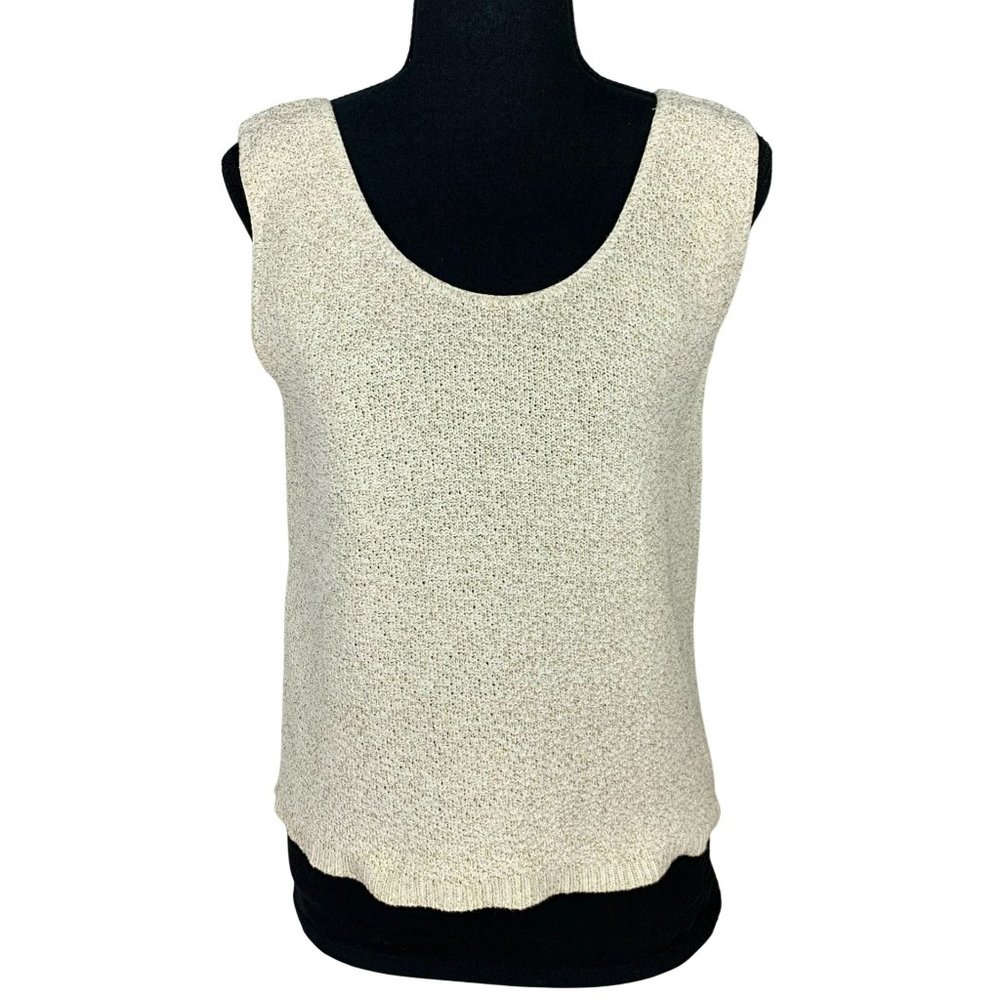 VINTAGE 90s Knit Metallic Sleeveless Top